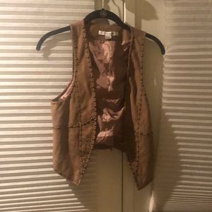 Camel studded vest